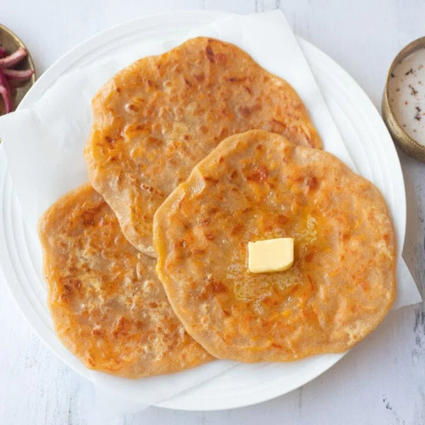 Cheesy Ghee Parathas with Yogurt Dip