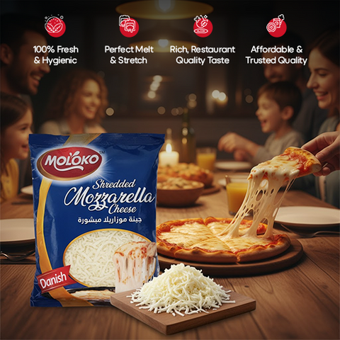 Moloko Shredded Mozzarella Cheese (Danish) 2Kg